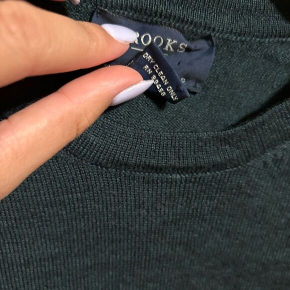 Brooks Brothers 346 Merino Wool Green Sweater- Size Medium - Picture 3 of 5